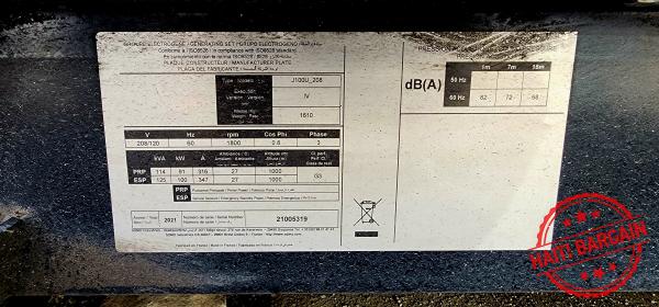 2021 SDMO 100 KW