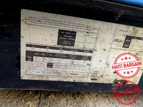 GÉNÉRATRICE À VENDRE – SDMO 40 KW (2020)