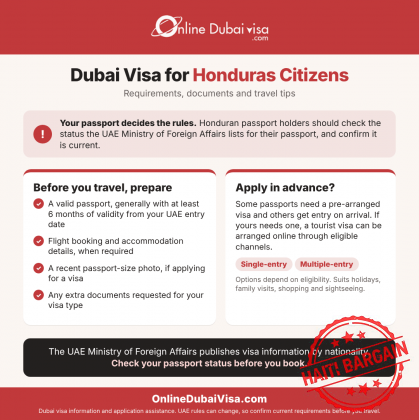 Dubai Visa for Honduras Citizens: Requirements, Documents and Travel Tips